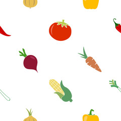 Seamless background with vegetables for your design