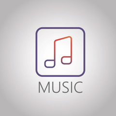 Abstract music, note icon logo design in modern style. Vectoe EPS 10