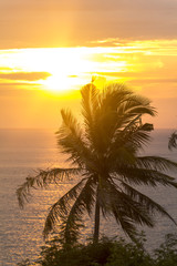 Beautiful Sunset on view point in Lombok