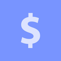 Dollar symbol in front of blue background