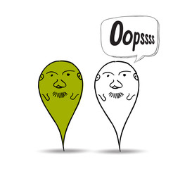 cartoon monster with thought bubble