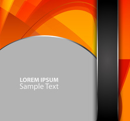 Orange, black background vector overlap dimension 3d graphic metal color message board for text and message design frame line shadow for modern web design eps10 infographic
