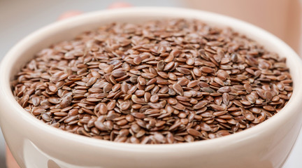 Bowl with flax seeds