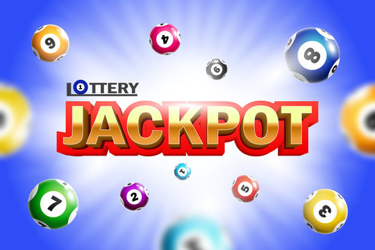 Lottery Jackpot background with colorful balls.