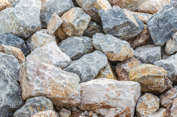 Raw granite  stacked  ready for shipment to construction site.