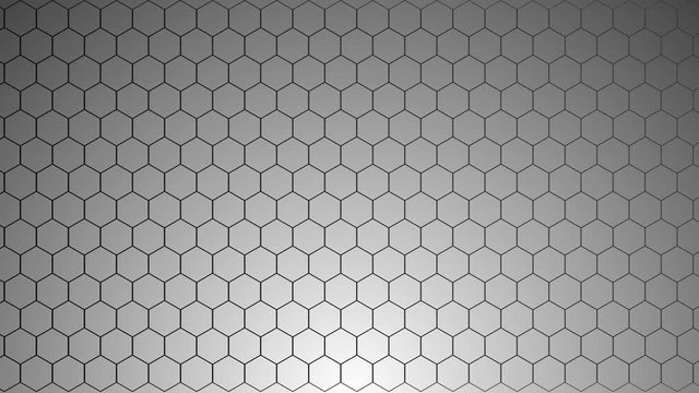Black and white hexagons transform pattern background