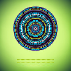 Cover Background with Ornamental Round Knitted Pattern, Style Ci