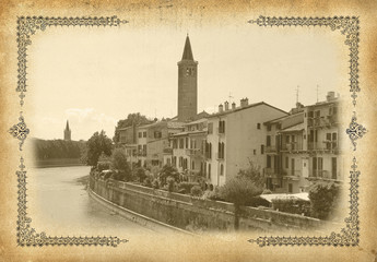 Plakat View of Verona postcard