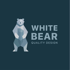 Polar Bear background of flat polygons low poly quality design illustrations