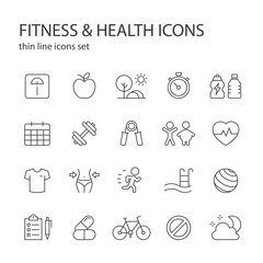 Fitness and health icons.