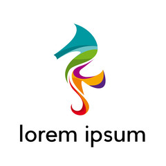 Vector sign abstract seahorse © puckillustrations