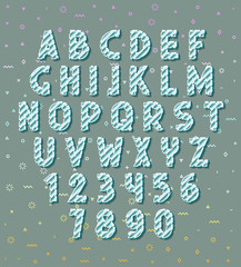 letters 3d. Set letters. Font volume. Set of letters and numbers. Font concept. 