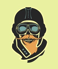 aviator skull emblem