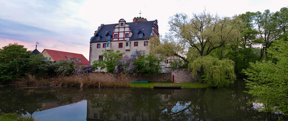 Naklejka na ściany i meble water castle windischleuba evening medieval 