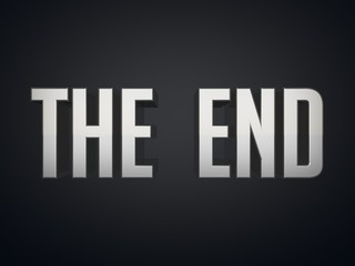The end - 3d rendered metallic text