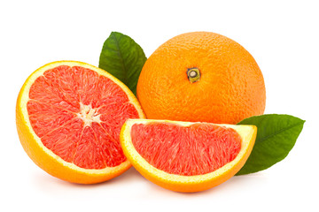 Red orange citrus on white