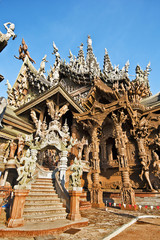 Part of Sanctuary of truth in Pattaya seen from entrance