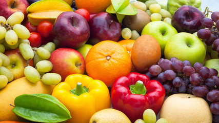 Naklejka na ściany i meble Various Fruits and vegetables for healthy