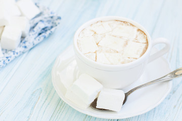 Cup of hot cocoa with marshmallows