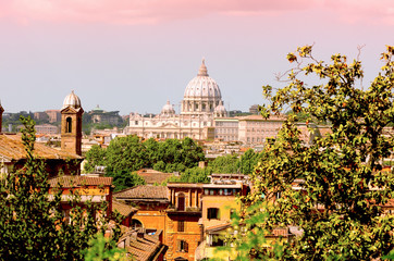 Fototapeta na wymiar View of San Peter basilica