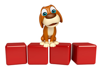 fun Dog cartoon character  with level