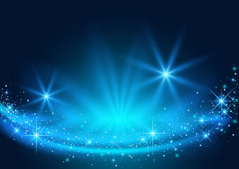 Magic Christmas Background with Sparkling Stream Effect - Abstract Illustration, Vector