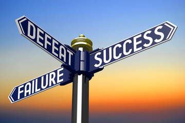 Fototapeta premium Crossroads sign - struggle concept