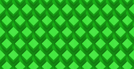 seamless rows of cube object in shades of green