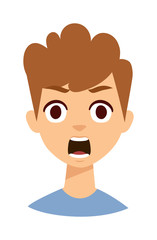 surprised boy vector illustration.