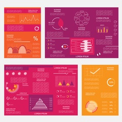 Business graphics brochure, cover layout and infographics