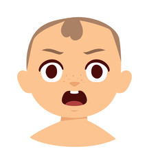 Obraz premium Angry baby vector illustration.