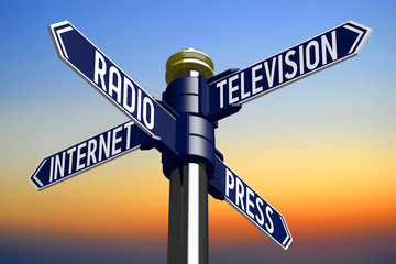 Fototapeta premium Crossroads sign - media