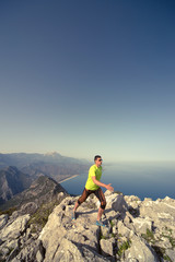 Running man in the summer in a beautiful location. 