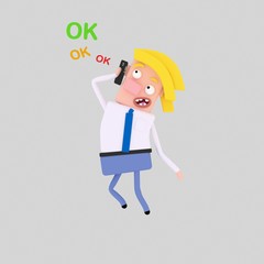 Trabajador, Oficinista, Hombre, telefono, rubio