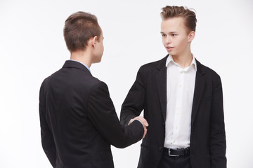 Two young businessmen on meeting