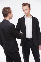 Two young businessmen on meeting