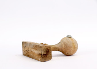 old dirty and dusty rubber stamp wooden body