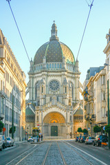 BRUSSELS - JUNE 12, 2011: Royal street in Brussels with Saint Ma