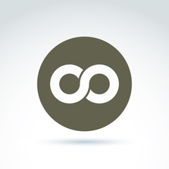 Vector infinity icon isolated on white background, illustration