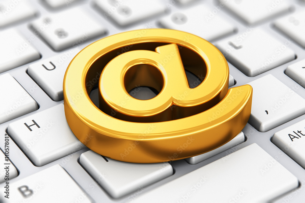 Poster Email AT symbol on computer keyboard