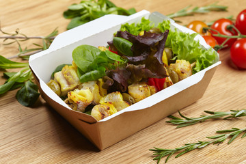 natural healthy food for breakfast fish with vegetables