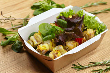 natural healthy food for breakfast fish with vegetables