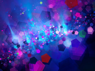 Obraz premium Colorful pentagon bokeh fractal