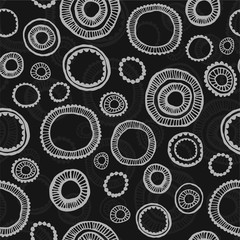 Seamless hand drawn circles background.