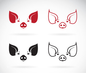 Vector image of an pig head on white background