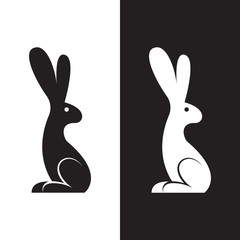 Fototapeta premium Vector image of a rabbit design on white background and black ba