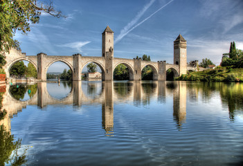 Le Pont Valentré à Cahors - Lot - obrazy, fototapety, plakaty