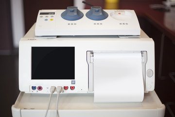 Fetal heartbeat monitor, cardiotocography  with copyspace