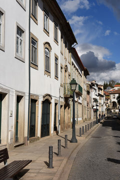 Street in the city center of Braganca, Tras-os-Montes, Portugal