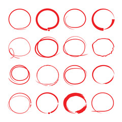 red circle highlighter, red markers